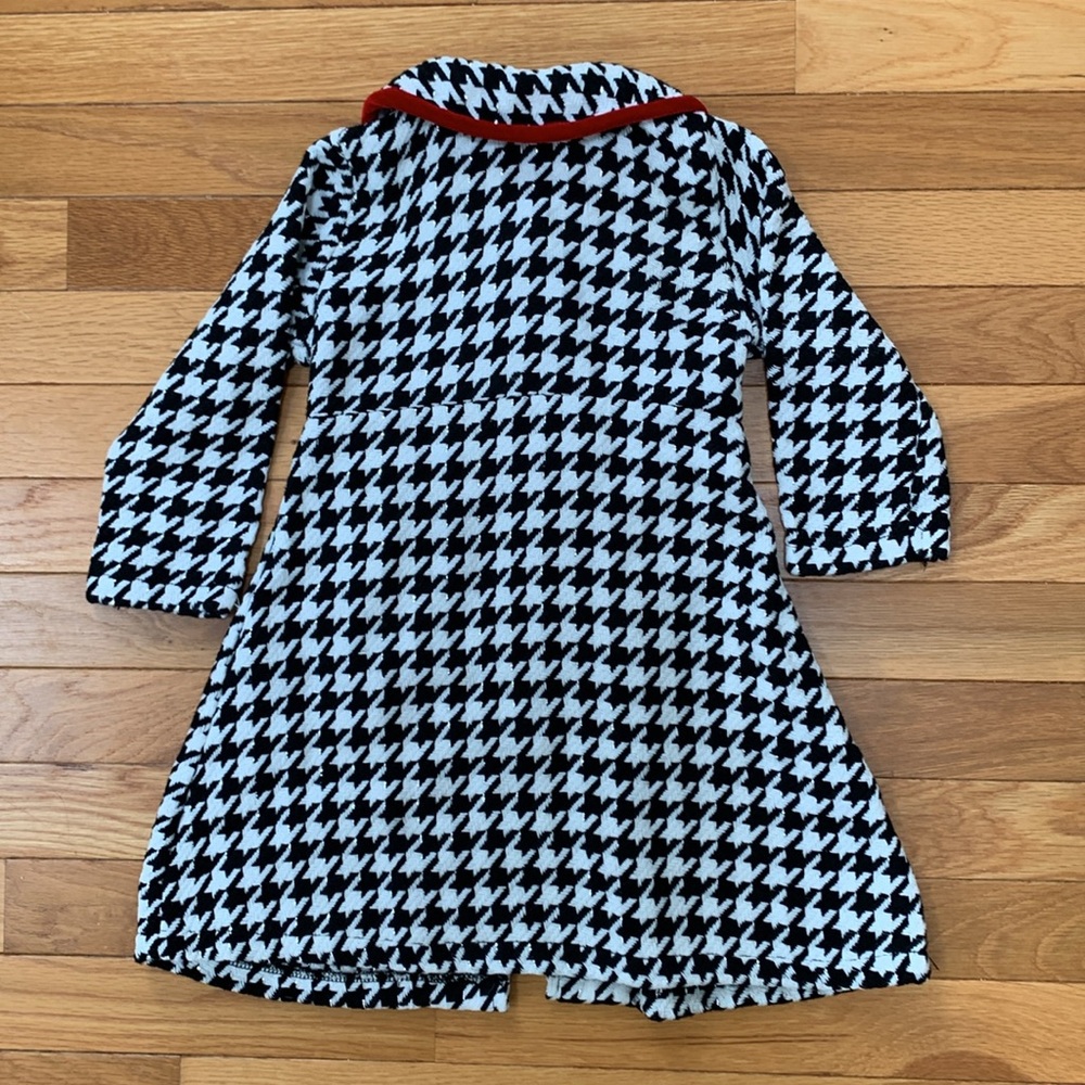 Blueberi Boulevard Black and White Houndstooth Jacket with Red Velvet Details - Picture 4 of 8